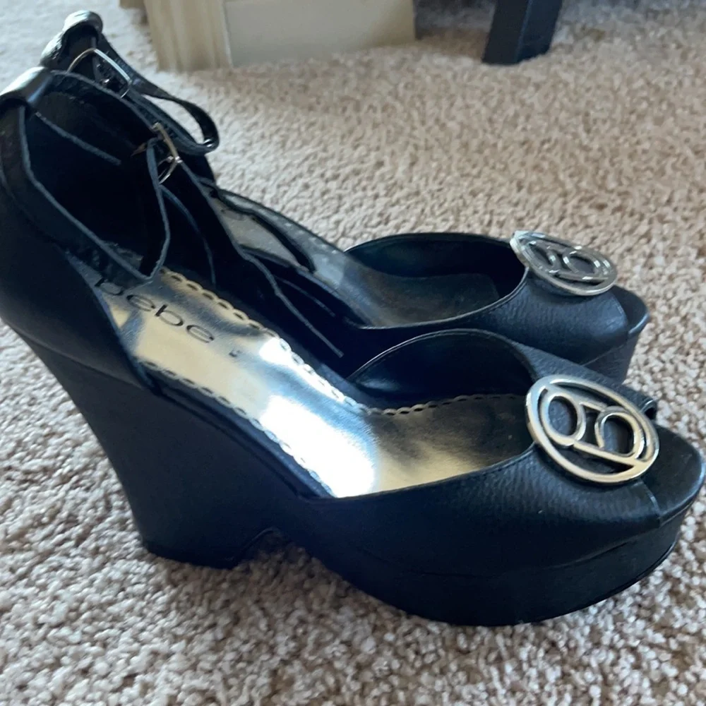 NEW BEBE black high heels